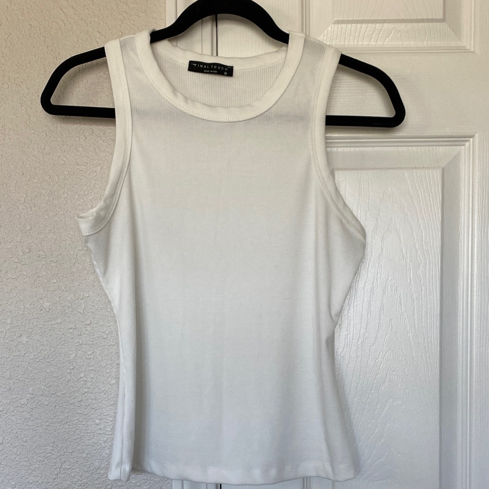Final Touch White Sleeveless Tank Top